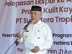 Gubernur Sumbar Lepas Ekspor Produk Kulit Manis PT STS ke Amerika Serikat