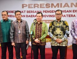 Pj Gubernur Elen Setiadi Meresmikan Sekretariat Bersama Pengembangan Ekonomi dan Keuangan Daerah Provinsi Sumsel