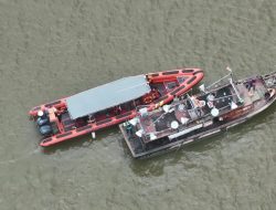 Pos Pencarian dan Pertolongan Sintete Tanggapi Kapal Nelayan Terbakar dengan Sigap