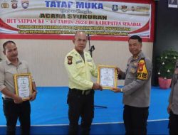 Kapolres Sekadau Berikan Penghargaan kepada PT. MJP dan Satpam Berprestasi pada HUT Satpam ke-44