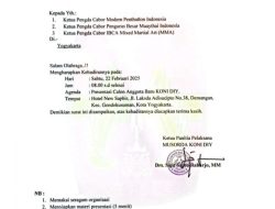 IBCA-MMA DIY Diundang Hadiri Rakerda KONI DIY, Kemudian Dadakan Ditolak
