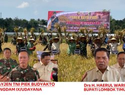 Pangdam IX/Udayana Hadiri Panen Raya Padi di Lombok Timur, Produksi Surplus Jadi Kebanggaan Nasional