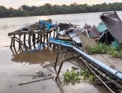 Intake Air Baku PDAM Kubu Raya Roboh Dihantam Tongkang, 1.700 Sambungan Rumah Terdampak