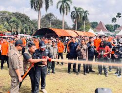 Apel Gelar Pasukan Dan Simulasi Karhutla Di Griya Agung, Polda Sumsel Tegaskan Kesiapsiagaan Hadapi Ancaman Musim Kemarau