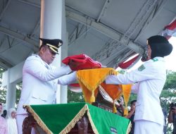 Wakil Bupati Asahan Pimpin Upacara Penurunan Bendera HUT ke-80 RI