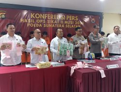 Polda Sumsel Ungkap 309 Kasus dalam Ops Sikat II Musi 2025, Ratusan Tersangka Diamankan