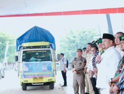Peduli Korban Bencana Alam, Bupati Batu Bara Lepas Keberangkatan 12 Truk Bantuan