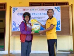 Polsek Beduai Gelar Gerakan Pangan Murah, 2 Ton Beras SPHP Ludes Diserbu Warga