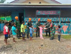 Satgas Yon Parako 466 Pasgat Hadirkan Kebahagiaan Sederhana untuk Anak-Anak Perbatasan Boven Digoel