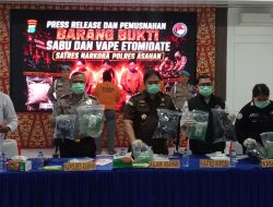 Polres Asahan Gagalkan Peredaran 9 Kg Sabu & 800 Vape Etomidate, 3 Ibu Rumah Tangga Diamankan